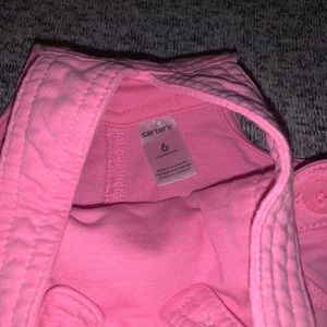 Pink jean baby girl overalls size 6 month